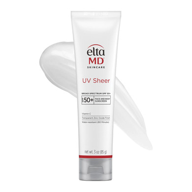 Eltamd Uv Sheer Face Sunscreen, Spf 50+ No White Cast Sunscreen For Face And Body, Zinc Oxide Sunscreen Formula