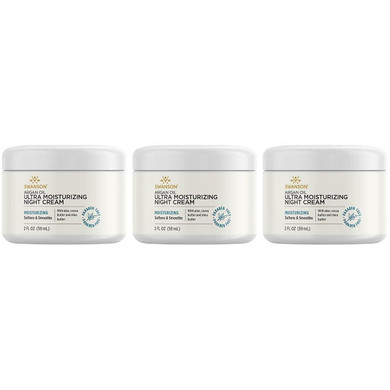 Swanson Argan Oil Ultra Moisturizing Night Cream 2 Fl Ounce (59 Ml) Cream (3 Pack)