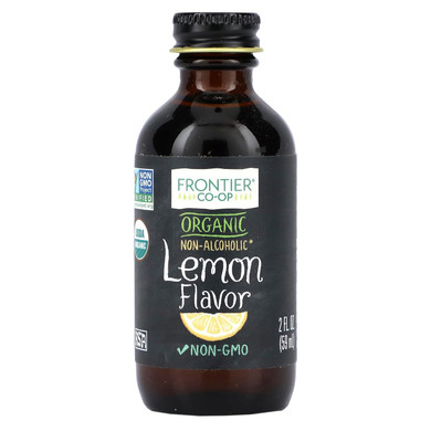 Frontier Co-Op Organic Lemon Flavor, 2 Ounce Glass Jar, Tart Citrus Flavor For Desserts, Smoothies, Tea, And More