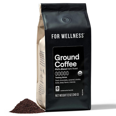 For Wellness Organic Arabica Ground Coffee (12 Oz, Dark Roast) ÃÂ Pair With The Good Stuffã¢Â To Supercharge Your Coffee