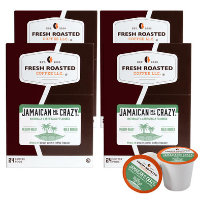 Fresh Roasted Coffee, Jamaican Me Crazy, Flavored Coffee Pods, 96 Count