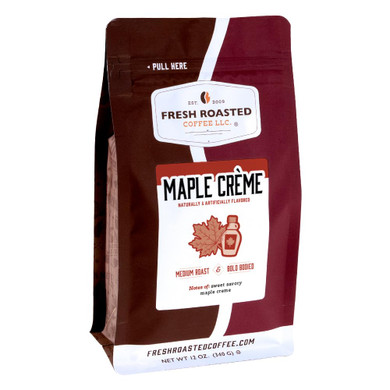 Fresh Roasted Coffee, Maple Crã£Â¨Me Flavored Coffee, 12 Oz, Medium Roast, Kosher, Whole Bean