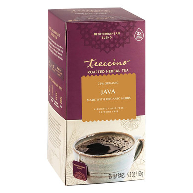 Teeccino Java Herbal Tea - Rich & Roasted Herbal Tea Thatã¢ÂS Caffeine Free & Prebiotic For Natural Energy, 25 Tea Bags