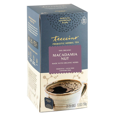 Teeccino Macadamia Nut - Prebiotic Superboostã¢Â Herbal Tea - Support Your Probiotics With Vegan Gos & Organic Xos For Good Gut Health - Digestive Dessert Tea, 25 Tea Bags
