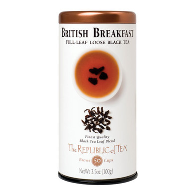 The Republic Of Tea British Breakfast Black Full-Leaf Loose Tea, 3.5 Oz Tin | Steeps 50 Cups