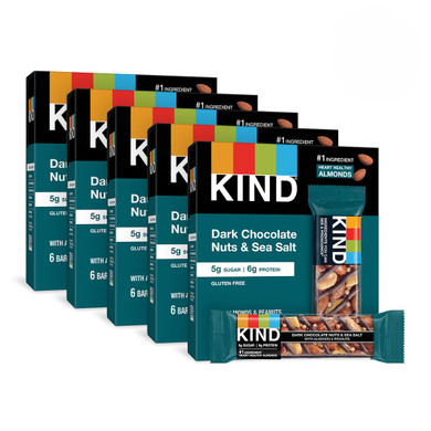 Kind Nut Bars, Dark Chocolate Nuts And Sea Salt, 1.4 Ounce, 60 Count, Gluten Free, 5G Sugar, 6G Protein
