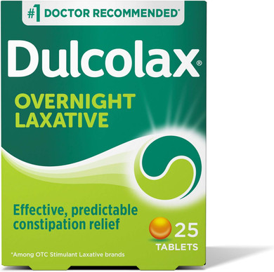 Dulcolax Stimulant Laxative Tablets, Predictable & Effective Constipation Relief, Relieves Straining & Bloating, Bisacodyl 5 Mg, 25 Count