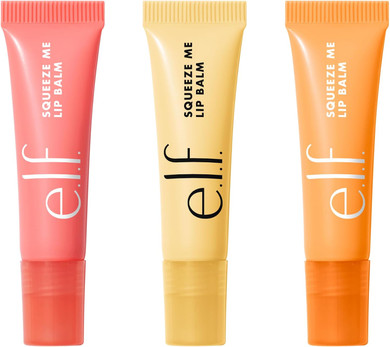 e.l.f. Squeeze Me Lip Balm Trio, Set of 3, Includes Strawberry, Vanilla Frosting & Peach