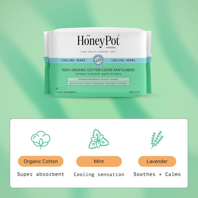 The Honey Pot Company - Herbal Pads For Women - Regular & Everyday Liners Bundle - Infused W/Essential Oils For Cooling Effect & Cotton Cover - Sanitary Pads - Feminine Care - Fsa & Hsa Eligible
