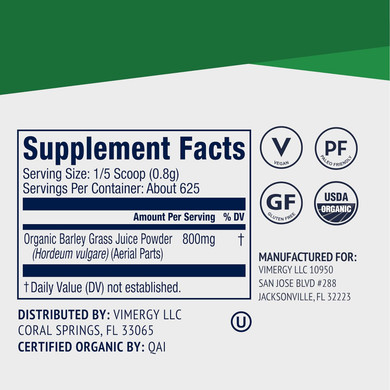 Vimergy Usda Organic Barley Grass Juice Powder, 62 Servings And Natural Spirulina Powder, 83 Servings And Usda Organic Ashwagandha Liquid Extract, 57 Servings - Bundle