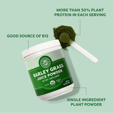 Vimergy Usda Organic Zinc, 57 Servings And Organic Barley Grass Juice Powder, 62 Servings - Bundle