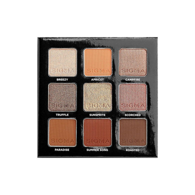 Sigma Beauty On-The-Go Eyeshadow Palette - Fiery - 9 Bold Eyeshadow Shades In Matte, Shimmer And Metalic Finishes - Highly Pigmented Vegan Eye Makeup Palette - Clean Beauty Productsfiery