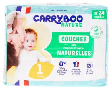 Carryboo Nature Couche Naturelles 24 Couche Taille 1 (2-5 Kg)