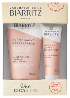 Laboratoires De Biarritz Organic Reparative Hand Cream 50Ml + Organic Reparative Lip Balm 15Ml