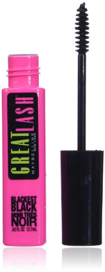 Maybelline Great Lash Washable Mascara, Volumizing Lash-Doubling Formula That Conditions As It Thickens, Blackest Black, 1 Countwashable Blackest Black