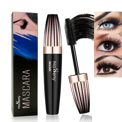 Naseny 4D Silk Fiber Lash Mascara,Waterproof Mascara Black Volume And Length,Natural Curling Voluminous Lash Cosmetics Lengthening And Thickening Long Lashes Effect Smudge-Proof Non Clumping