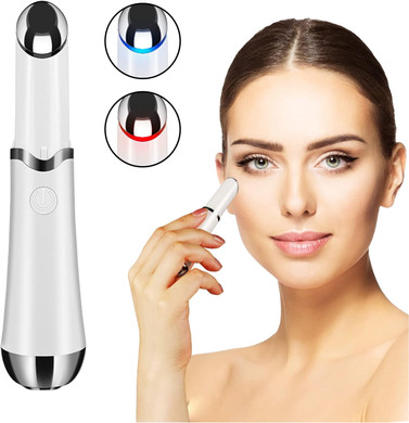 Ideal Swan Eye Massager Wand - Chargeable Facial Massager - Eye Massager For Dark Circles, Eye Bags, Puffiness Under Eyes (White)White