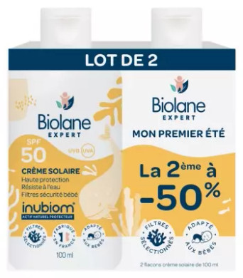 Biolane Expert Sun Cream Spf50 2 X 100 Ml Pack