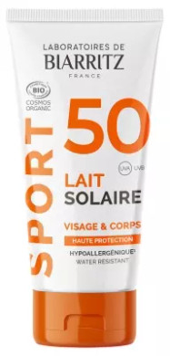 Laboratoires De Biarritz Sport Sun Milk Face And Body Organic 50Ml