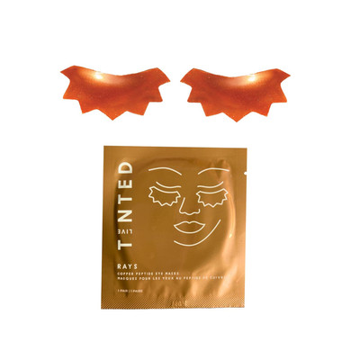 Live Tinted Rays Copper Peptide Eye Mask: Triple Complex of Copper Peptides, Banana Extract, Bakuchiol Help Brighten + Depuff Tired Eyes1 pair