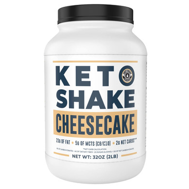 16Oz Cheesecake Keto Meal Replacement Shake - Low Carb Keto Protein Powder Mix, High Fat Protein Shake With Mcts From Coconut Oil Powder, Collagen Peptides And Real Usa Cream Cheese - 2 Net Carbs