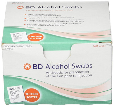Bd Alcohol Swabs 100 Each White