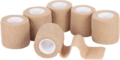 Self Adhesive Bandage Wrap  6Pcs Medical Tape Vet Wrap Rolls  5 Yards Non-Woven Cohesive Bandage  Highly Breathable First Aid Medical Tape  Ideal For Strains, Compression