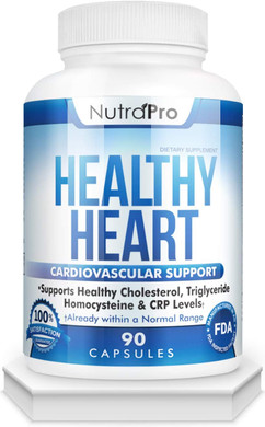 Nutrapro Healthy Heart - Heart Health Supplements. Artery Cleanse & Protect. Supports Healthy Cholesterol And Triglyceride. Gmp Certified