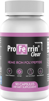 Proferrin Clear 30Ct | Us Made Heme Iron For High Absorption, Easy On Gi Tract | Natural, Nsf Certified, Dye Free