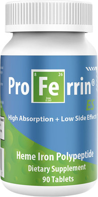 Proferrin Es- 10.5Mg Of High Absorbing Heme Iron Polypeptide. Made In The Usa. 90 Tablets. Easy On The Gut. Not Affected By Coffee, Calcium, Or Ppi'S