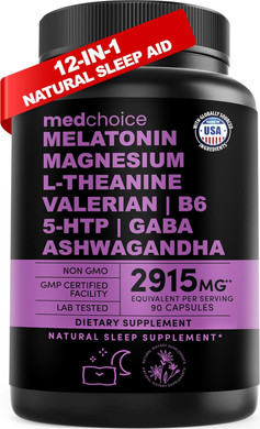 12-In-1 Melatonin Capsules - Melatonin 5Mg Natural Sleep Aids For Adults - Magnesium Glycinate 500Mg, Ashwagandha, L Theanine, Valerian Root, Gaba, 5-Htp, Sleep Supplement For Adults (90 Ct)