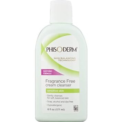 Phisoderm Fragrance Free Cream Cleanser For Sensitive Skin 6 Oz (Packs Of 2)