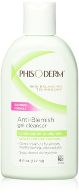 Phisoderm Anti-Blemish Gel Cleanser 6 Oz (3 Pack)
