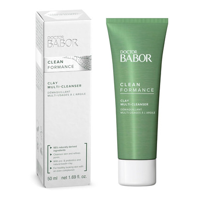 BABOR CLEANFORMANCE CLAY MULTI-CLEANSER, Prebiotic and Probiotic Face Mask and Cleanser, Refines Pores without Over-Drying, Clean Ingredients, Vegan