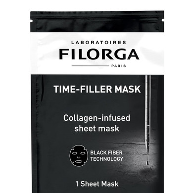 Filorga Time-Filler Super Smoothing Face Mask, Sheet Mask Soaked In Renewing Serum With Collagen And Polysaccharides For Visibly Smoother Skin In 15 Minutes, Hydrating Facial Treatment, .67 Fl. Oz