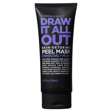 Formula 10.0.6 - Draw It All Out Skin-Detoxing Charcoal Peel Mask, Unscented, Vegan, Paraben-Free, Sulfate-Free & Cruelty-Free, 3.4 Fl Oz