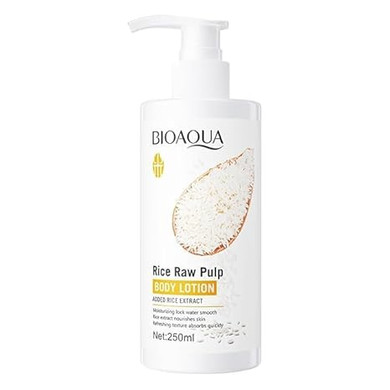 Rice skin glowing body lotion set with hydrating and firming rice pulp formula for women and teens – 250ml.