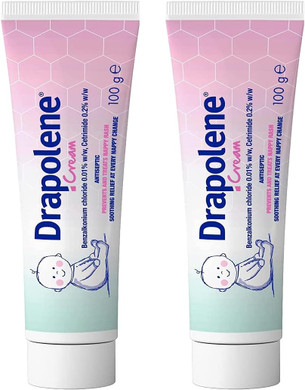 2 x Drapolene® Cream 100g Tube | Prevents and Treats Nappy Rash | Soothes and Protects Baby's Bottom from Newborn Onwards