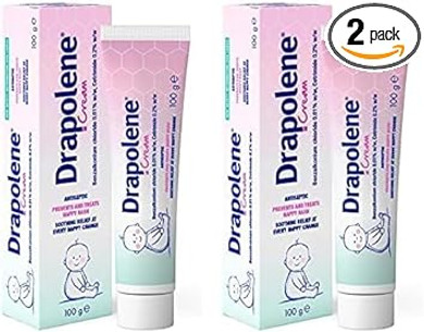 Drapolene® Cream 100g Tube | Prevents and Treats Nappy Rash | Soothes and Protects Baby's Bottom from Newborn Onwards (Pack of 2)