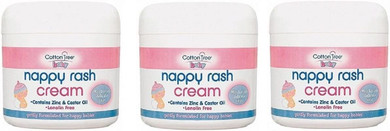 Scotvision 3 x Nauge Nappy Rash cream Zinc & Castor oil 200ml Lanolin Free ( Formerly Cotton Tree)