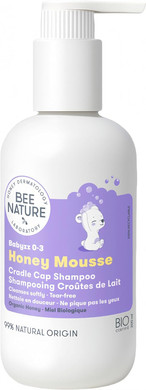 Bee Nature - Organic Baby Shampoo - Honey Mousse - Cradle Cap Treatment - Tear-Free - 99.3% Natural - Suitable for Newborns Toddlers with Dry, Sensitive, Itchy, Eczema Scalp - Pack of 2(2 x 200ml)