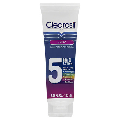 Clearasil Ultra 5 in 1 Acne Exfoliating Lotion, 3.3 Fluid Ounce
