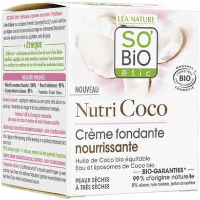 So'Bio Étic Nutri Coco Nourishing Fondant Cream for Dry to Very Dry Skin 50ml