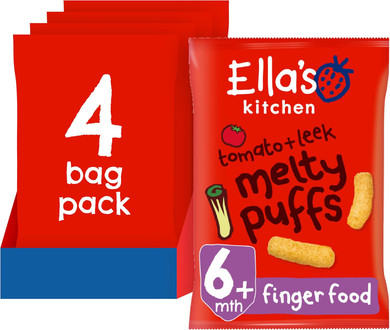 Ella's Kitchen Organic Tomato & Leek Melty Puffs (4 x 20g)