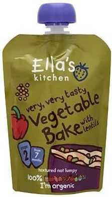Ella's Kitchen Very, Very Tasty Vegetable Bake with Lentils Stage 2 from 7 Months 130g
