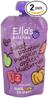 Ella'S Kitchen Sweet Potatoes, Pumpkin, Apples + Blueberries Stage 1 From 4 Months 120G - Pack of 2