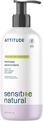 ATTITUDE Hand Soap for Sensitive Skin with Oat and Argan Oil, EWG Verified, Dermatologically Tested, Vegan, 473 mL
