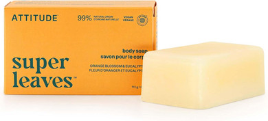 ATTITUDE Body Soap Bar, Natural Origin, Protects and Softens Dry Skin, Coconut & Olive Oils, For Men and Women, EWG Verified & Vegan, Orange Cardamom, 113 g