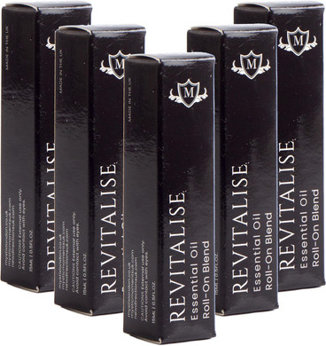 Mystix London | Revitalise Essential Oil Roll-On Blend 5 Pack - 5 x 15ml | Perfect as a Gift | Handmade in UK