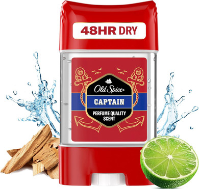 Old Spice Captain Antiperspirant Roll On Deodorant Clear Gel Stick for Men, Perfume Quality Scent & 48H Dry and Fresh, Anti-White Mark Technology, 70ml